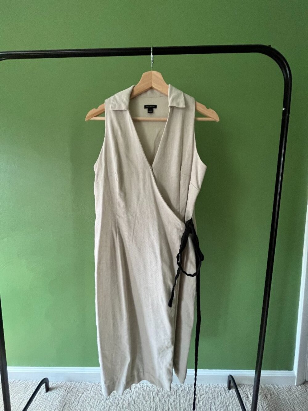 Ann Taylor Sleveless Linen-blend Wraparound Dress